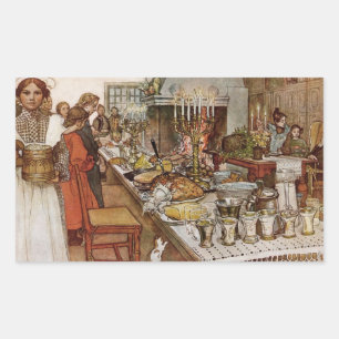 kerst Eve Julaftonen Rechthoekige Sticker