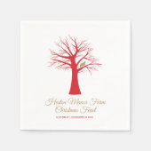 Kerst event patrijs in een boom op maat servet (Voorkant)