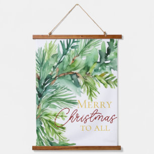 Kerst Evergreen Branch Deur Sign Hangend Wandkleed