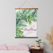 Kerst Evergreen Branch Deur Sign Hangend Wandkleed (Slaapkamer)