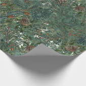Kerst Evergreen Branches Pinecone Natuur Tree Cadeaupapier (Hoek)