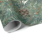 Kerst Evergreen Branches Pinecone Natuur Tree Cadeaupapier (Rol Hoek)