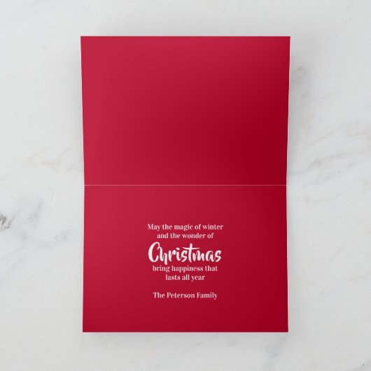 Kerst Evergreen Rode bessen Feestdagen Kaart (Binnen)