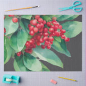 Kerst Evergreen Rode bessen Tissuepapier (Craft)
