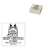 Kerst Exotic Short Hair Cat Retouradres Rubberstempel (Gestempeld)