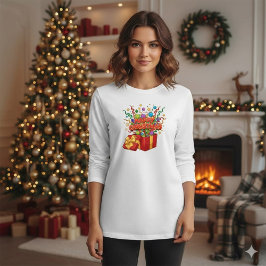 Kerst Exploderende Cadeau Doos Ornamenten T-shirt