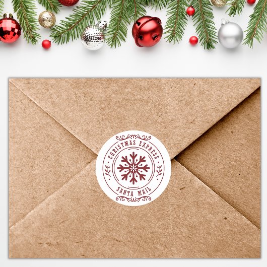 Kerst Express Sinterklaas Post voor Kinderen  Ronde Sticker