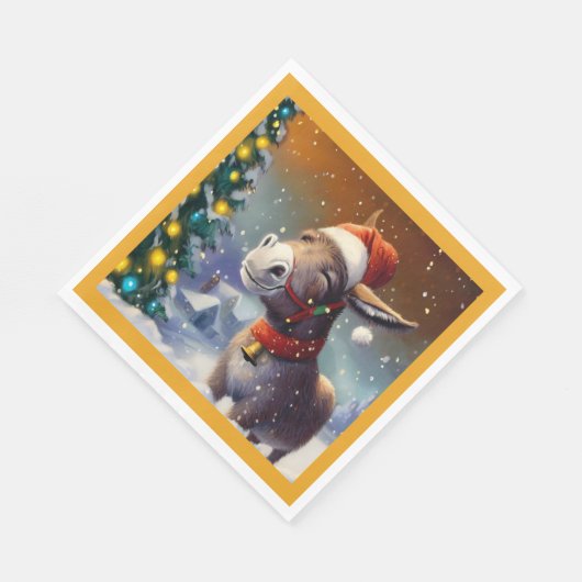 Kerst Ezel 1 Servet (Hoek)