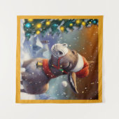 Kerst Ezel 1 Wandkleed (Voorkant (horizontaal))