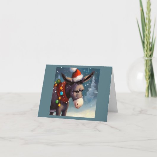 Kerst Ezel 2 Feestdagen Kaart (Voorkant)