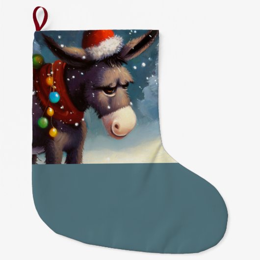 Kerst Ezel 2 Grote Kerstsok (Voorkant)