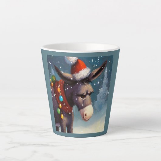 Kerst Ezel 2 Latte Mok (Voorkant)