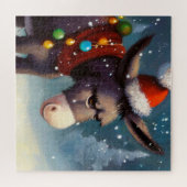 Kerst Ezel (2) Legpuzzel (Horizontaal)