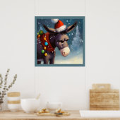 Kerst Ezel 2 Poster (Keuken)