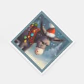 Kerst Ezel 2 Servet (Hoek)