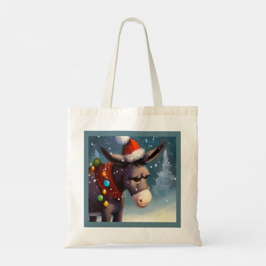 Kerst Ezel 2 Tote Bag (Achterkant)