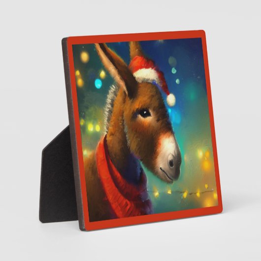 Kerst Ezel 3 Fotoplaat (Voorkant)