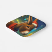 Kerst Ezel 3 Papieren Bordje (Gebogen)