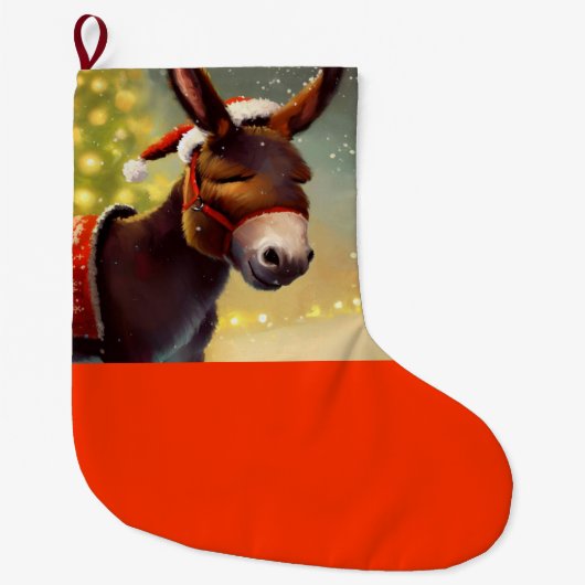 Kerst Ezel 4 Grote Kerstsok (Voorkant)