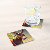 Kerst Ezel 4 Kartonnen Onderzetters (Insitu)