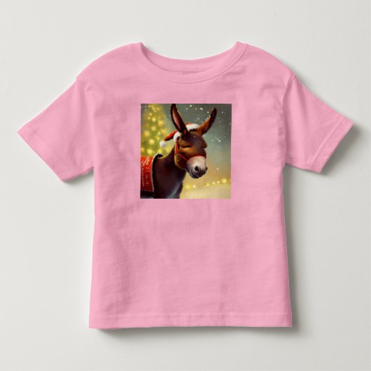 Kerst Ezel 4 Kinder Shirts (Voorkant)
