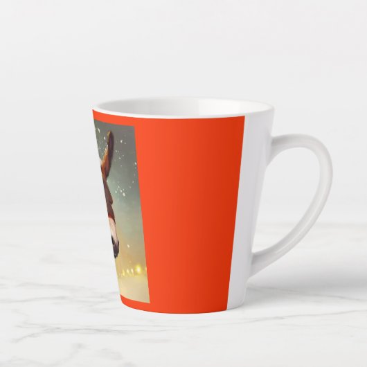 Kerst Ezel 4 Latte Mok (Rechts)