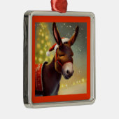 Kerst Ezel 4 Metalen Ornament (Rechts)