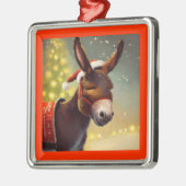 Kerst Ezel 4 Metalen Ornament (Links)