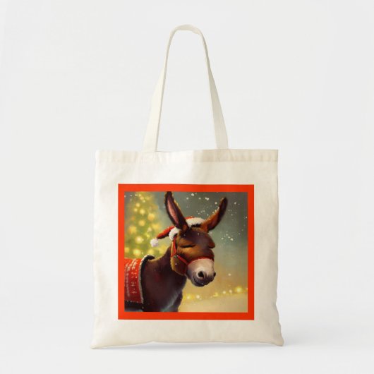 Kerst Ezel 4 Tote Bag (Voorkant)