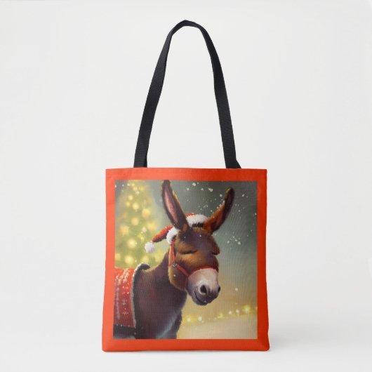 Kerst Ezel 4 Tote Bag (Voorkant)