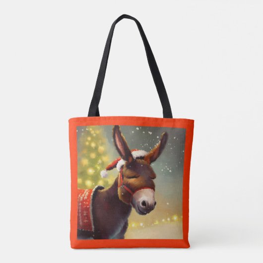 Kerst Ezel 4 Tote Bag (Achterkant)