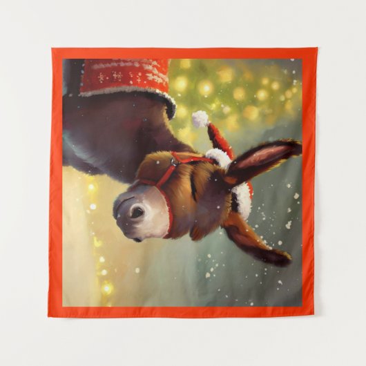 Kerst Ezel 4 Wandkleed (Voorkant (horizontaal))