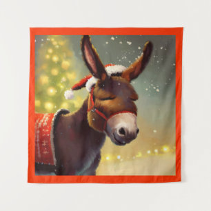 Kerst Ezel 4 Wandkleed