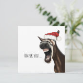 Kerst-Ezel, Bedankt Briefkaarten met Platte Notiti (Staand voorkant)