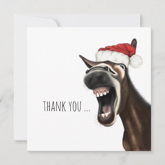 Kerst-Ezel, Bedankt Briefkaarten met Platte Notiti (Voorkant)