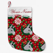 Kerst Ezel Krans Snoep Patroon Gepersonaliseerd Kleine Kerstsok (Voorkant)