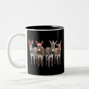 Kerst Ezel Liefhebber Geschenk Boerderij Kerstmis Tweekleurige Koffiemok