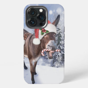 Kerst-ezel met grappige rode hoed iPhone 13 pro hoesje