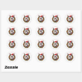 Kerst Ezel Ronde Stickers (Vel)