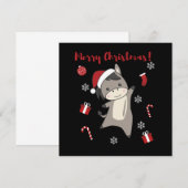 Kerst Ezel Winter Dieren Kaart (Voorkant / Achterkant)