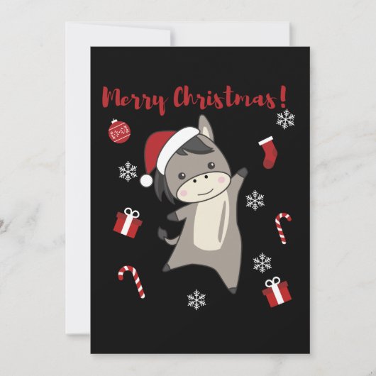 Kerst-ezels Winterdieren Feestdagenkaart (Voorkant)