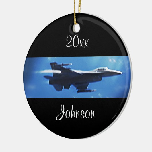  kerst F16 Falcon Fighter Jet Keramisch Ornament (Links)