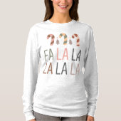 Kerst Fa La La Basic T-shirt met lange mouwen (Voorkant)