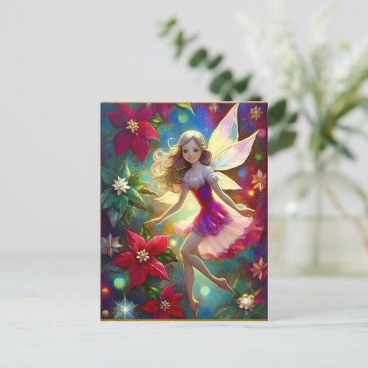 Kerst Fairy Collectie - Ash Blond Haar Briefkaart (Staand voorkant)