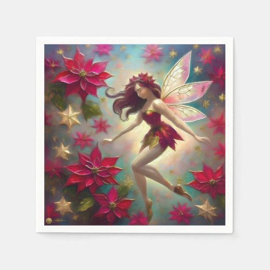 Kerst Fairy Collectie - Auburn Hair Servet (Voorkant)