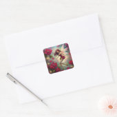 Kerst Fairy Collectie - Auburn Hair Vierkante Sticker (Envelop)