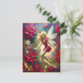 Kerst Fairy Collectie - Bord Goud Blond Haar Briefkaart (Staand voorkant)
