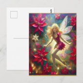 Kerst Fairy Collectie - Bord Goud Blond Haar Briefkaart (Voorkant / Achterkant)