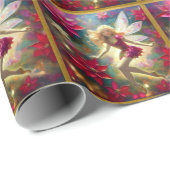 Kerst Fairy Collectie - Bord Goud Blond Haar Cadeaupapier (Rol Hoek)