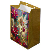 Kerst Fairy Collectie - Bord Goud Blond Haar Medium Cadeauzakje (Voorkant Gekanteld)